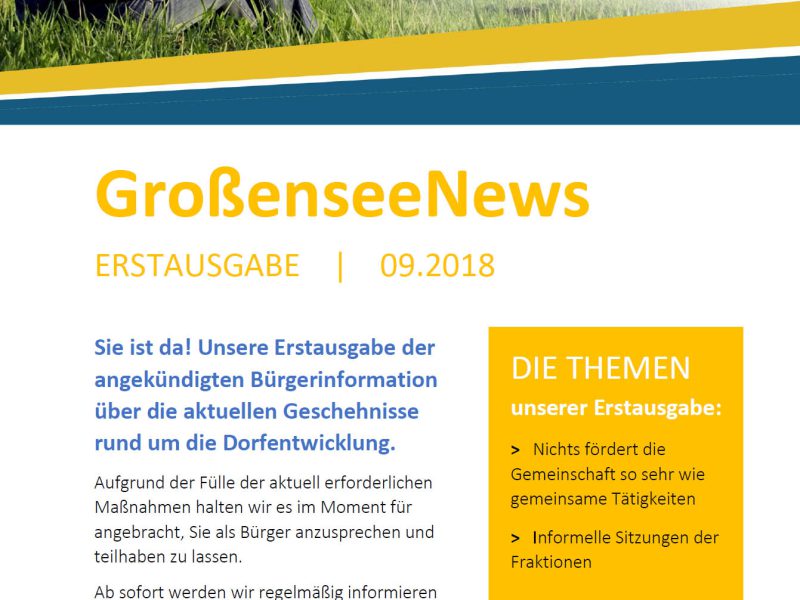 Erstausgabe GroßenseeNews